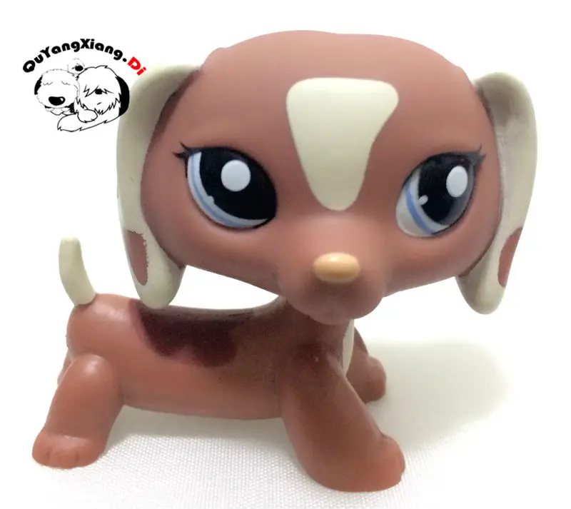 CWG39 Pet Shop Animal RARE Коричневый Тан Такса Собака Фигурка милого щенок