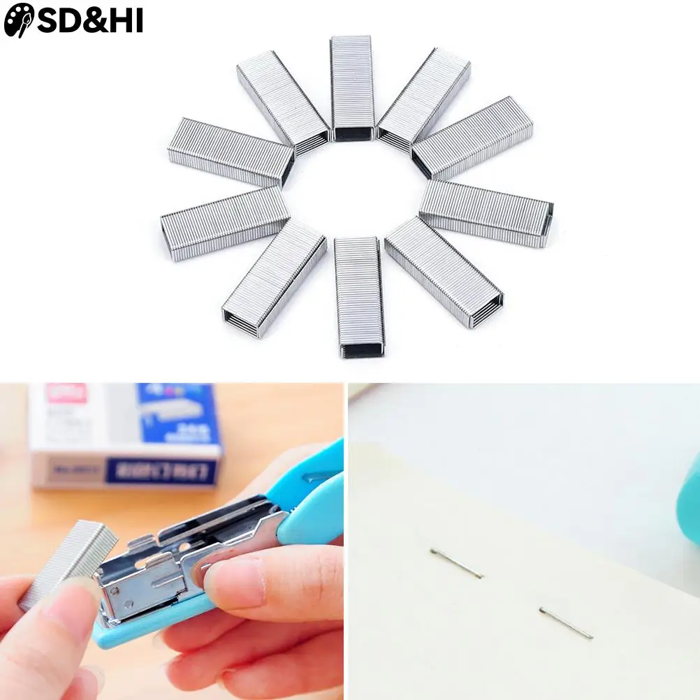 

1 упаковка 10 мм креативные серебряные скобы из нержавеющей стали для офиса