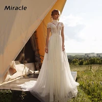 classical a line wedding dress pretty high neck bridal gown beautiful dresses mature lace short sleeve fond vestido de novia