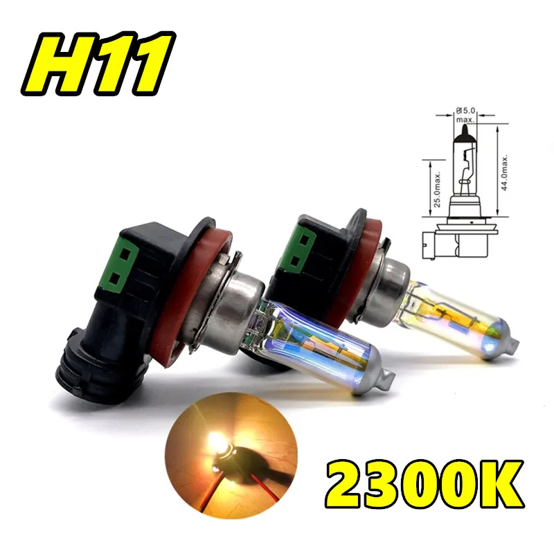 2 шт. H11 12 В 55 Вт налобный фонарь 2300 К PGJ19-2 галогенная лампа заменяет обновление супер желтый дождевой и противотуманный свет автомобильные лампы