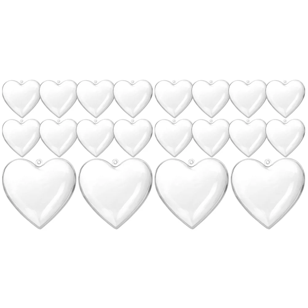 

20 Pcs Plastic Ball Decor Christmas Wedding Heart Ornament Fillable Shaped Valentine Clear Balls
