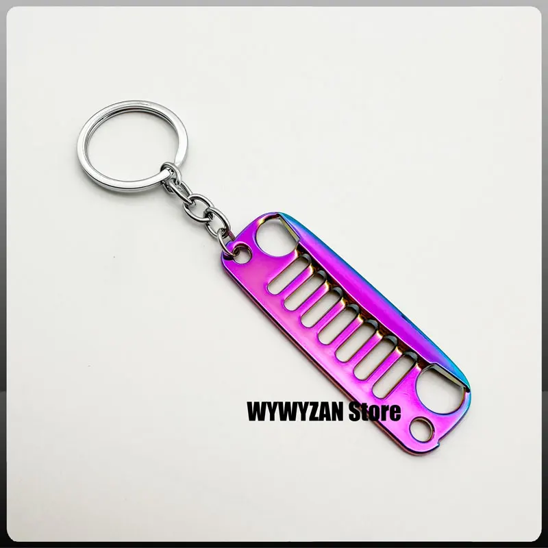 

Стайлинг автомобиля, автомобильный брелок для ключей из сплава, аксессуары для Jeep Patriot Compass Wrangler, модель гриля автомобиля, брелок для ключей, набор ключей