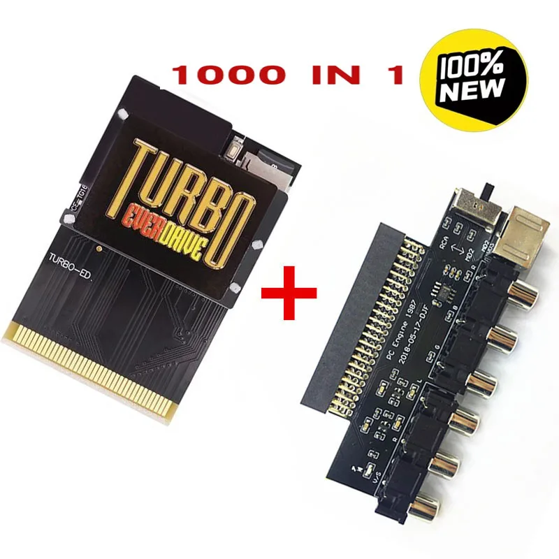 Фото Black Gold Edition PCE ПК, игровая карта с двигателем TURBO 600 В 1, или карта RGBS, видеоусилитель, выход сигнала RGBS, аудиовыход №1