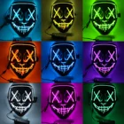 Светодиодная маска для Хэллоуина, разноцветная светодиодная маска, маска для вечеринки, маскарадные маски, неоновые маски, светящаяся маска для страха, светящаяся маска