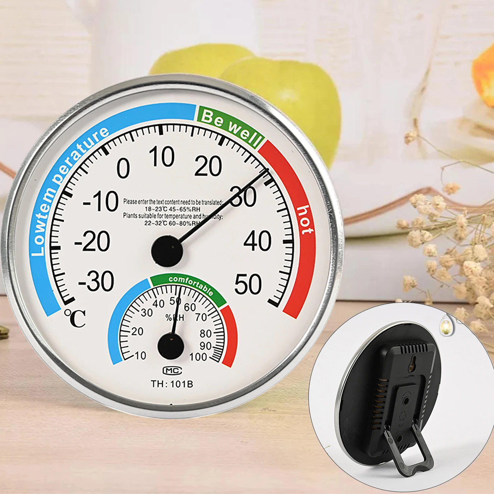 

Indoor Outdoor Thermometer Hygrometer Wireless Temperature Humidity Meter For Greenhouse Office Home Room Thermometer Round