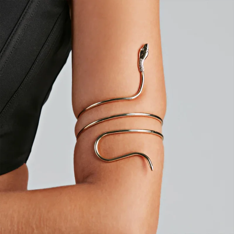 

Snake Spiral Upper Arm Cuff Armlet | Armband Bangle Bracelet Men Women Jewelry Punk Fashion Coiled Snake Arm Bracelet Armband