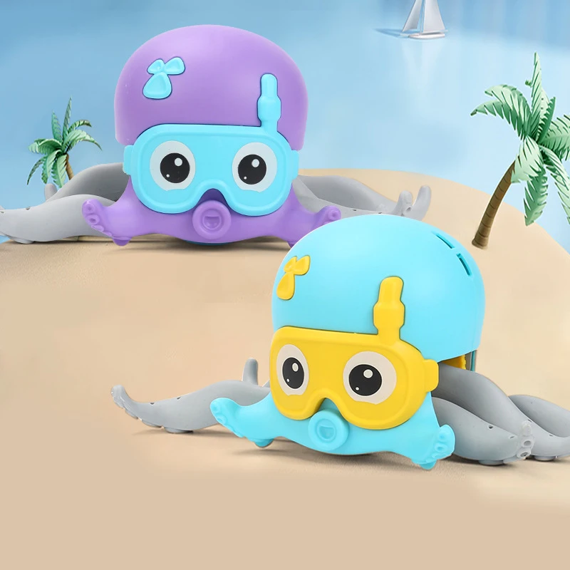 

Baby Bathing Toys Children Octopus Clockwork Pull Rope Crawling Land Water Toys Tow Walking Toys Swimming Water Toys Kids Gift