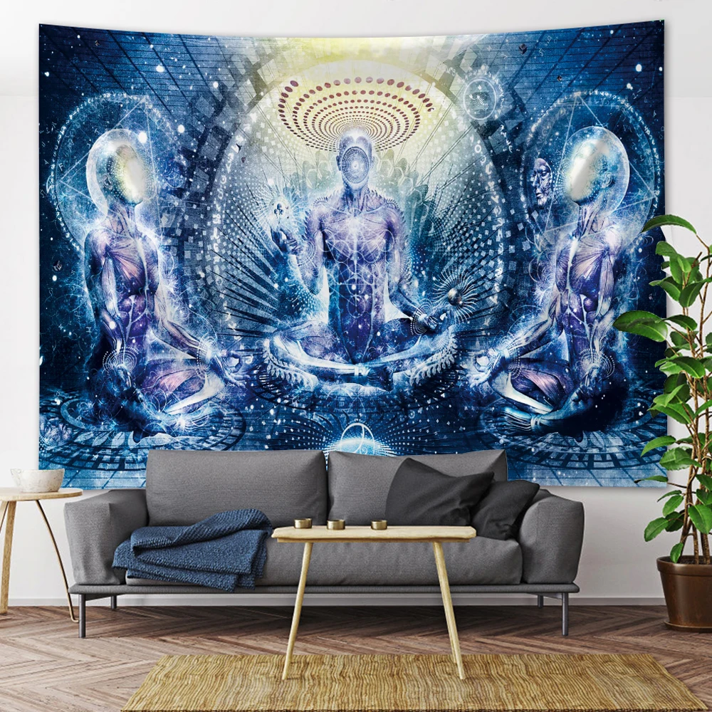 

FBH Buddha Meditation Seven Chakras Home Decor Tapestry Mandala Bohemian Decoration Psychedelic Scene Wall Mount Yoga Mat