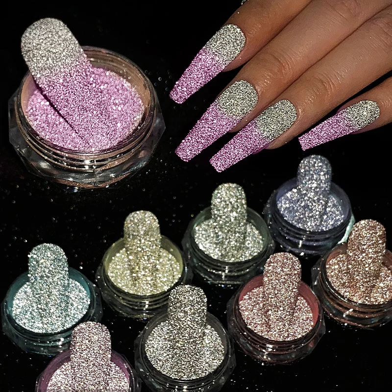 

Reflective Thermal Nail Powder Glitter Nail Shinning Crystal Rhinestone Sequin Chrome Pigment UV Gel Polish Nail Decoration