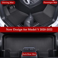 for tesla model y 2020 2022 new design 3d xpe fully surrounded car floor pad mats cargo liner trunk mats seatback cushion pads