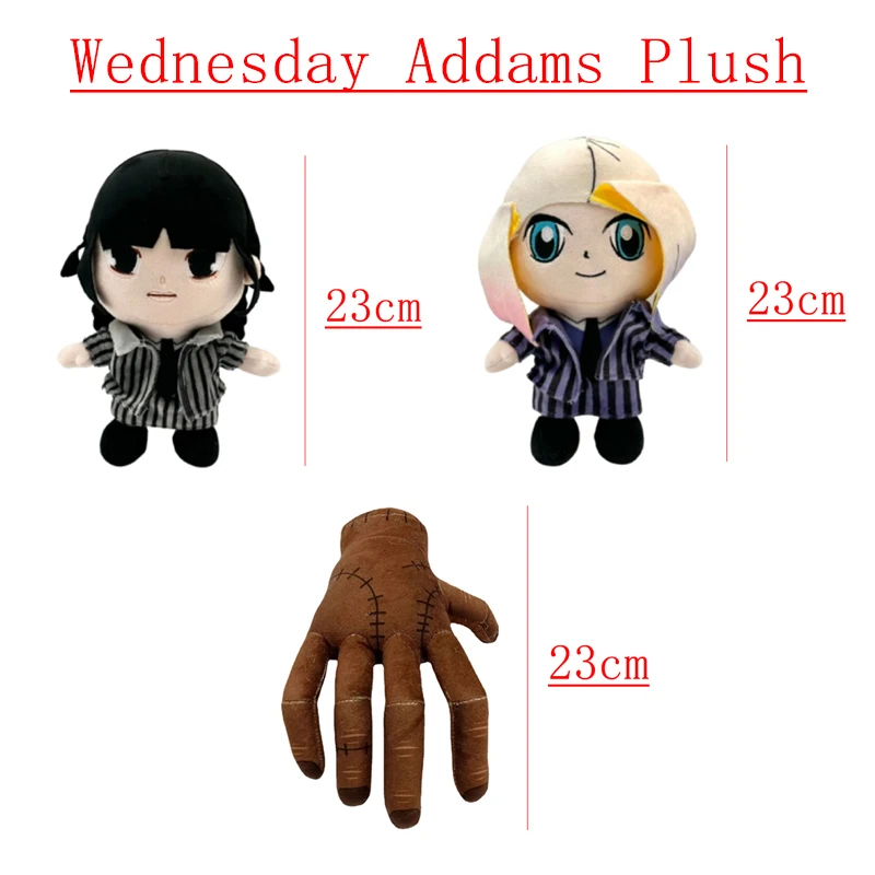 

23cm Adams Wednesday Plush Toys Kawaii Tv Series 2023 Cute Soft Stuffed Cartoon Dolls For Kid Birthday Christmas Gift