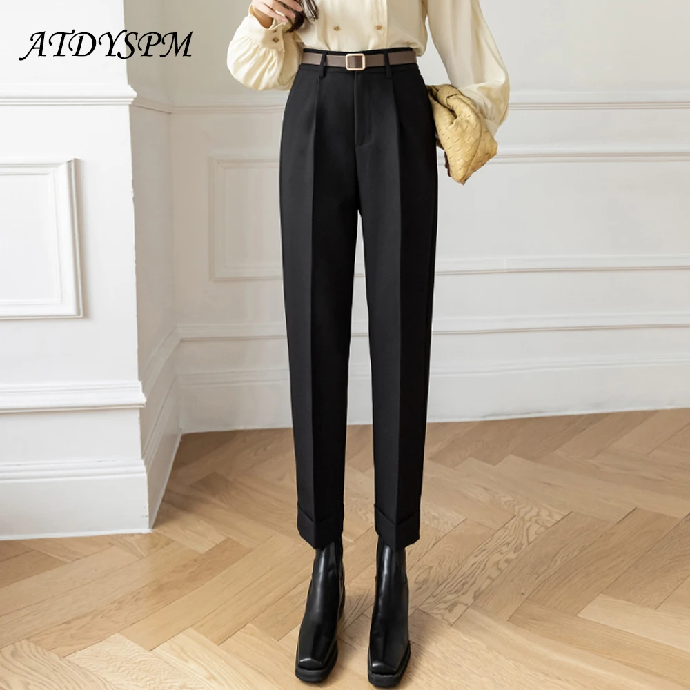 

2022 New Women Pants Casual High Waist Fashion Chic Office Ladies Elegant Straight Suit Pants Trousers Pantalones De Mujer