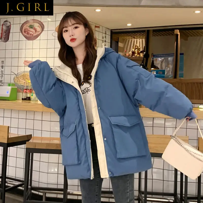 

Parkas Women Solid Winter Simple Student Warm Outwear Femme Leisure Fashion Ulzzang Daily All-match Popular 3 Colors Clothing
