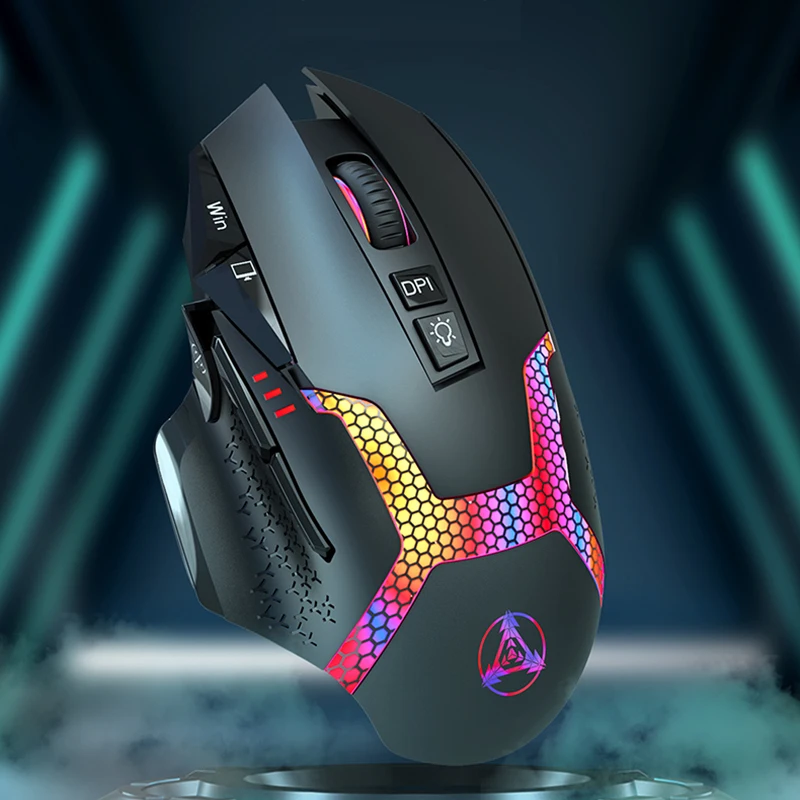 RGB Wireless Wide Bluetooth Gaming Mouse for Gamer 10000dpi 