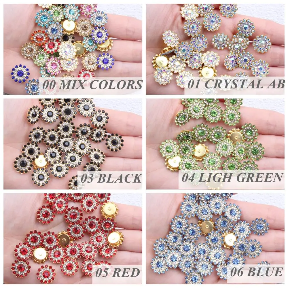 

Flatback Claw Rhinestones Mix Color 30pcs Sewing Round Tear Shiny Crystals Stones Gold Base Sew On Rhinestones For Clothes