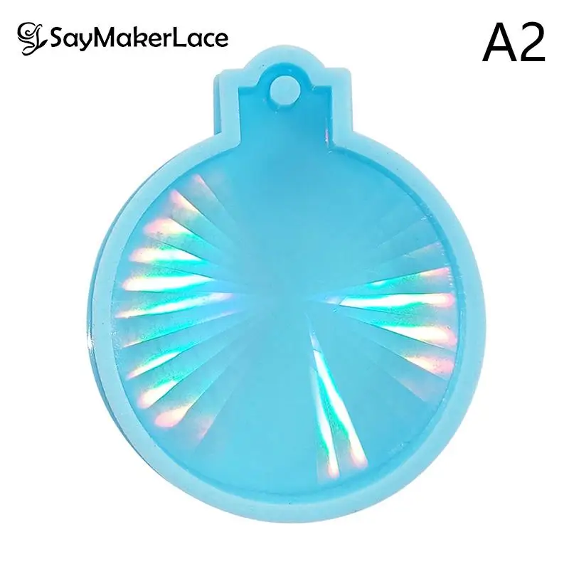 

1PCS Holographic Pendant Silicone Mold Christmas Ball Keychain Epoxy Mold DIY Craft Jewelry Making Christmas Tree Ornament Molds