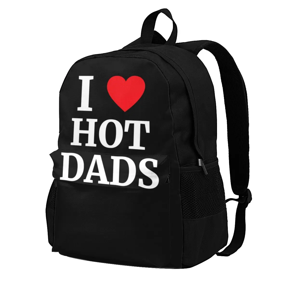 

I Love Hot Dads Backpacks Heart Summer Male Lightweight Backpack Sweet Polyester Bags