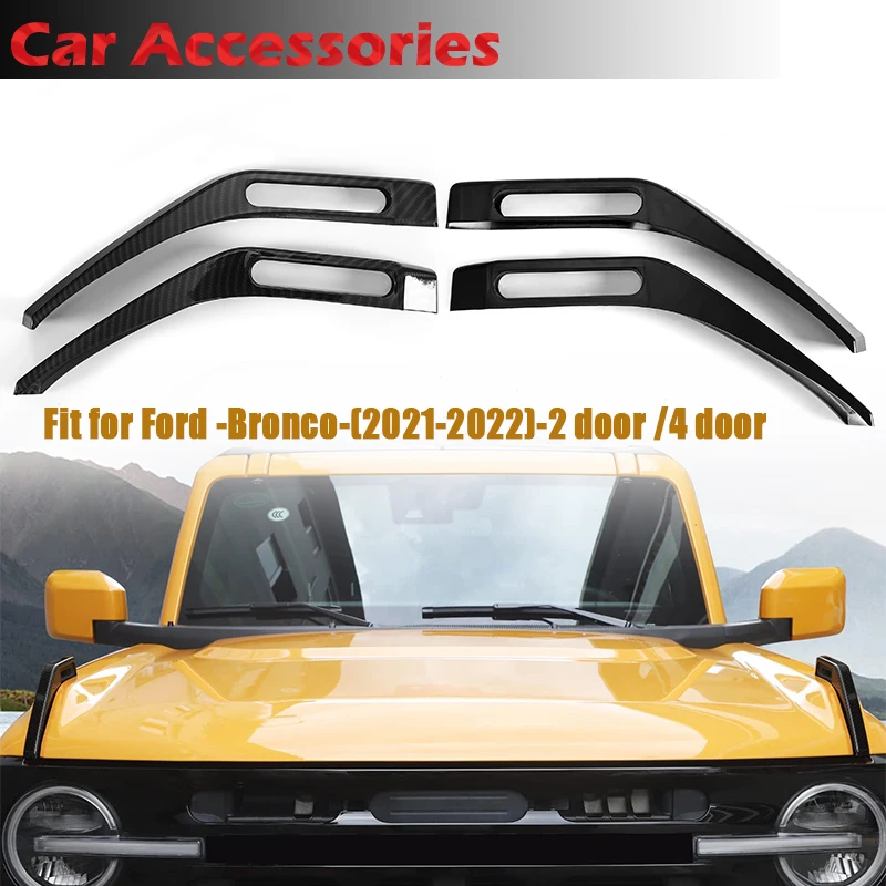 

Rhyming Front Hood Hook Trim Sticker Trail Sights Cover Trim Sticker Car Accessories Fit For Ford Bronco 2021 2022 2Door 4Door
