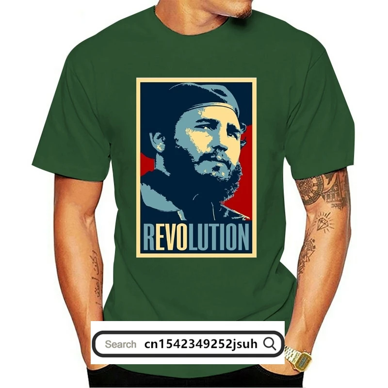 

New Arrival Mens T-shirt Fidel Castro Havana Cuba RevolutionT-Shirt All Sizes Hip Hop Street T-shirt