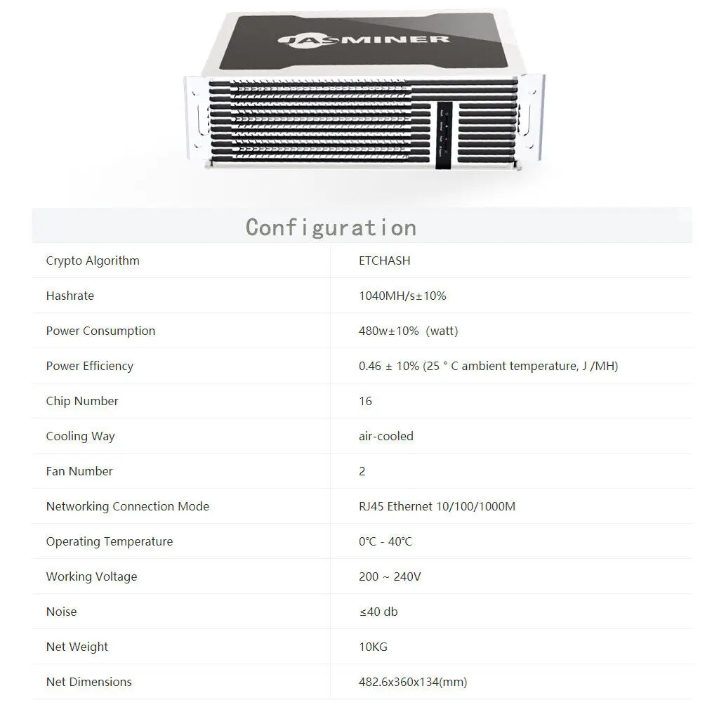 

Новое поступление, Майнер Jasminer X4-Q ETC ETHW Miner 1040MH/s 370 Вт, в наличии с блоком питания