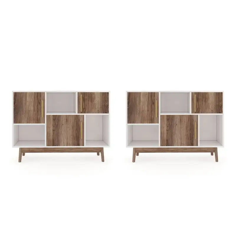 

Ellipse Ellipse White Cube Storage with Display Shelves and Cabinet Doors Set of 2
