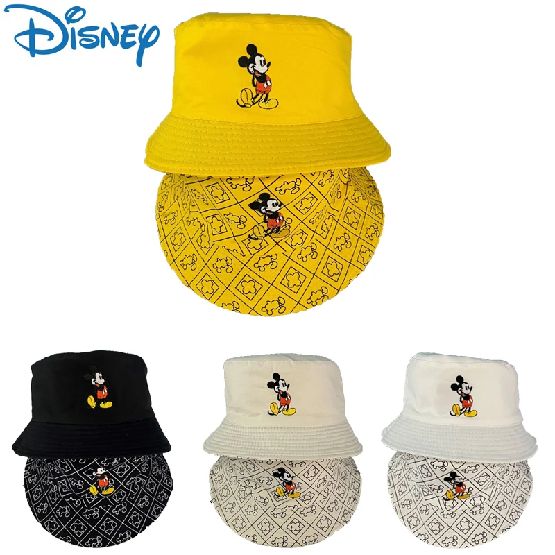 

Disney Mickey Cartoon Cotton Head Circumference 56-58cm Universal Fisherman Hat Double-sided Printing Pot Hat Birthday Gifts