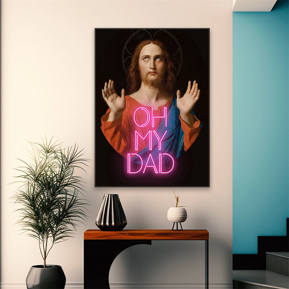 Розовый неоновый плакат