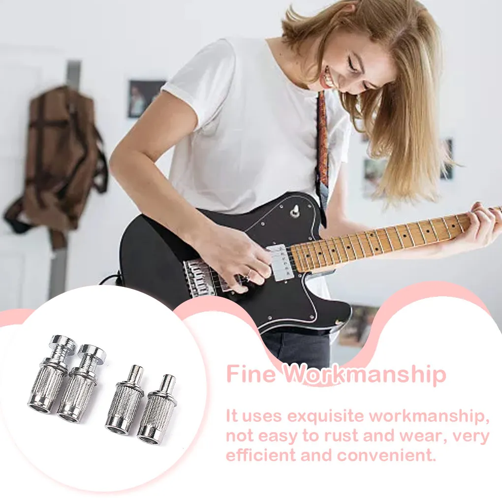 

4PCS Guitar Bridge Small Silver Metal Studs Easy Installation Manual Polished Portable Guitars Fitting Adult Man