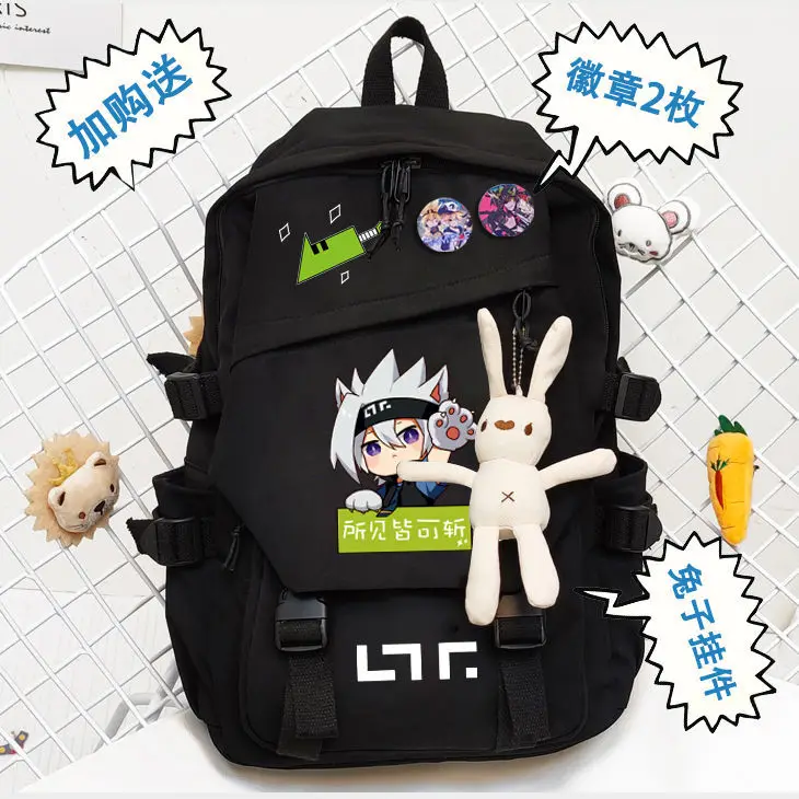 

Милый школьный ранец аниме AOTU World Grey Merch с японским мультяшным рисунком унисекс, модный Школьный рюкзак, Студенческая сумка для детей, подаро...