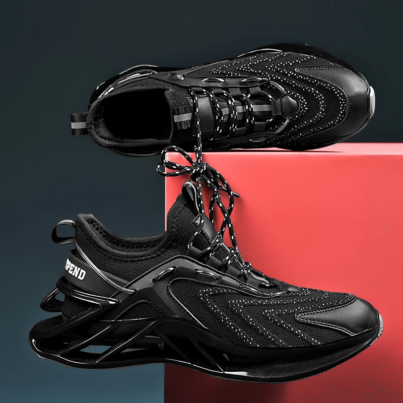 Men's Sneakers Men's Casual Men's Shoes Lattice Luxury Shoes Mesh Surface Breathable Shoes Fashionable Men's Running Shoes