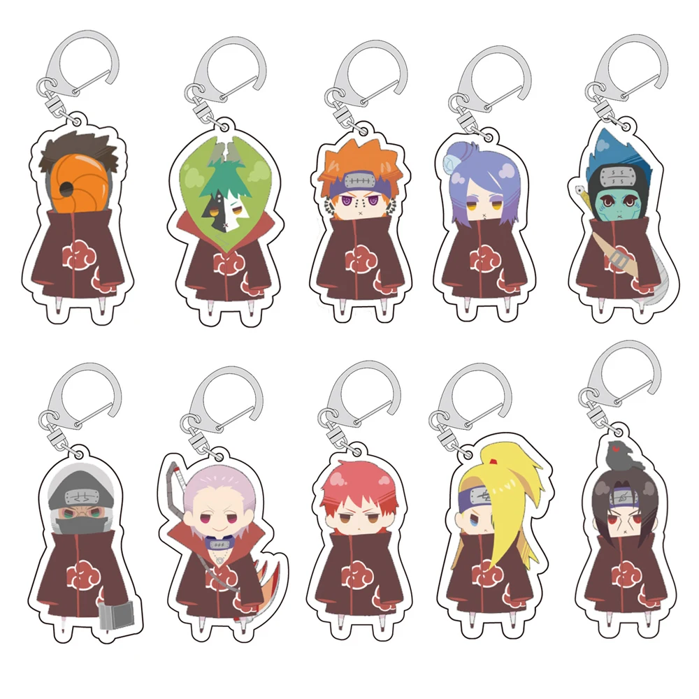 Брелок для ключей с персонажами аниме Наруто акриловые аксессуары Мультяшные