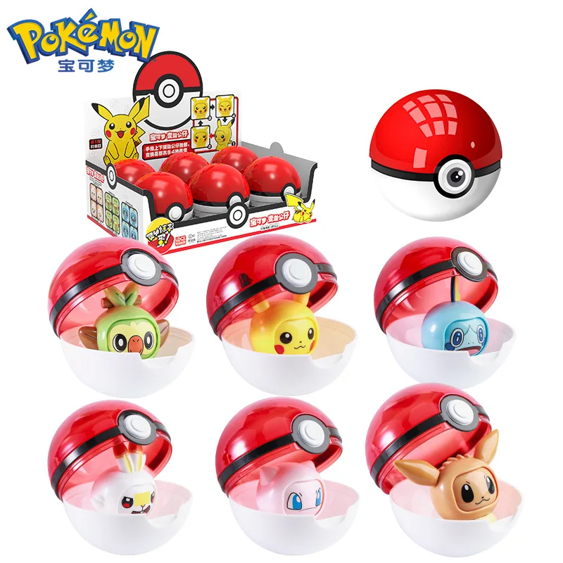 

Pokemon Face Change Dolls Anime Blind Box Pikachu Mewtwo Gengar Pokeball Desktop Ornaments Kawaii Gacha Toys for Children Gift