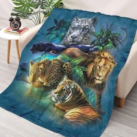 animal blanket lion blanket flannel blanket super soft fleece throw blankets for bedroom couch sofa gift