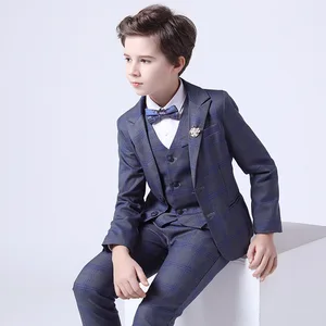 Imported Top Quality Boys Formal Suit Ceremony Wedding Campus Student Tuxedo Dress Gentleman Kids Costume Chi