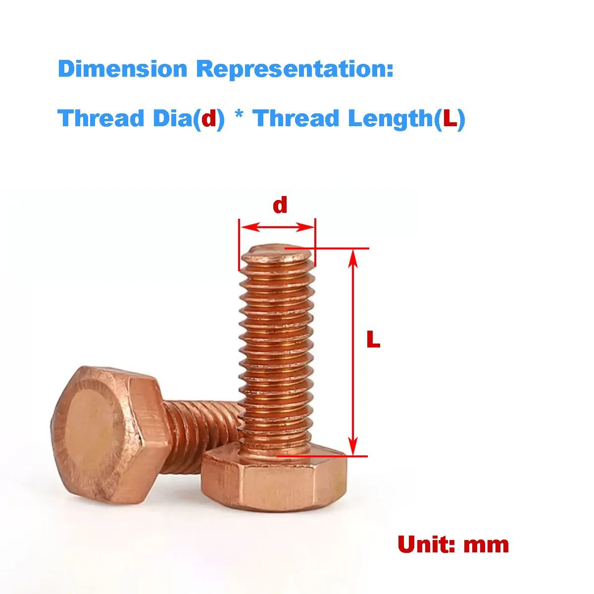 

Красные медные винты M3-M14