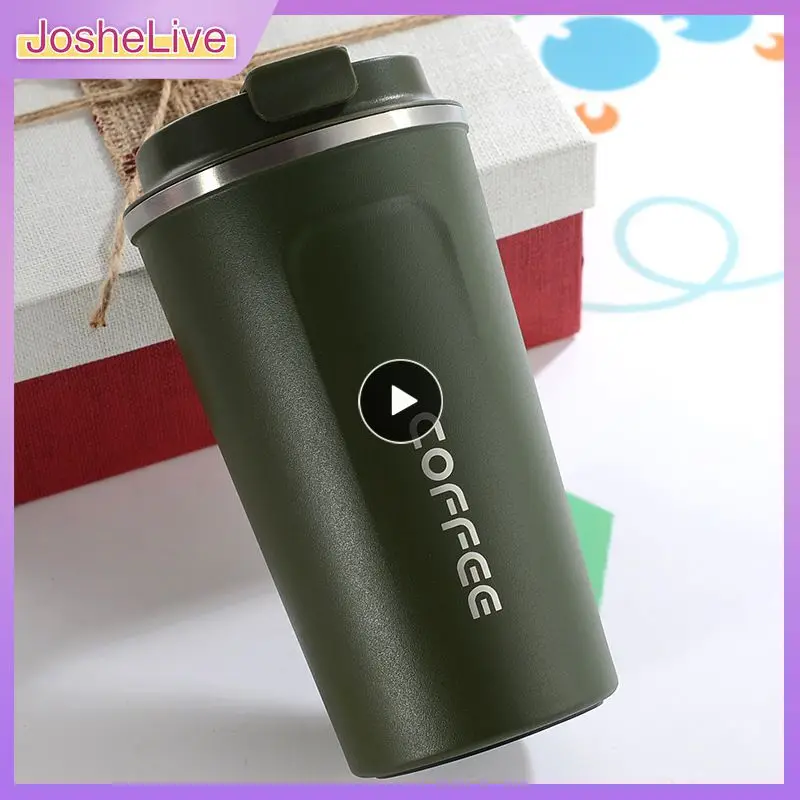 

510ml Stainless Steel Mugs Portable Large Capacity Travel Thermo Cup Home Office 5 Colors Vacuum Flasks Man Woman Coffee Thermos