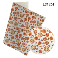 30x136cm pizza pattern print lychee grain faux leather for making earrings bows crafts