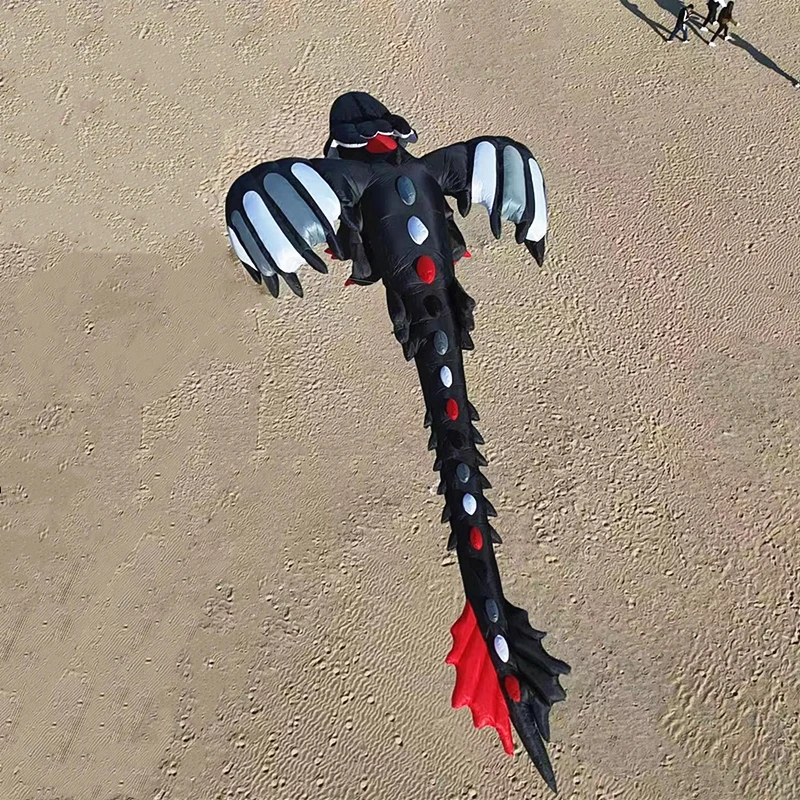 Гигантские мягкие воздушные змеи 13 м черного дракона летающие профессиональные