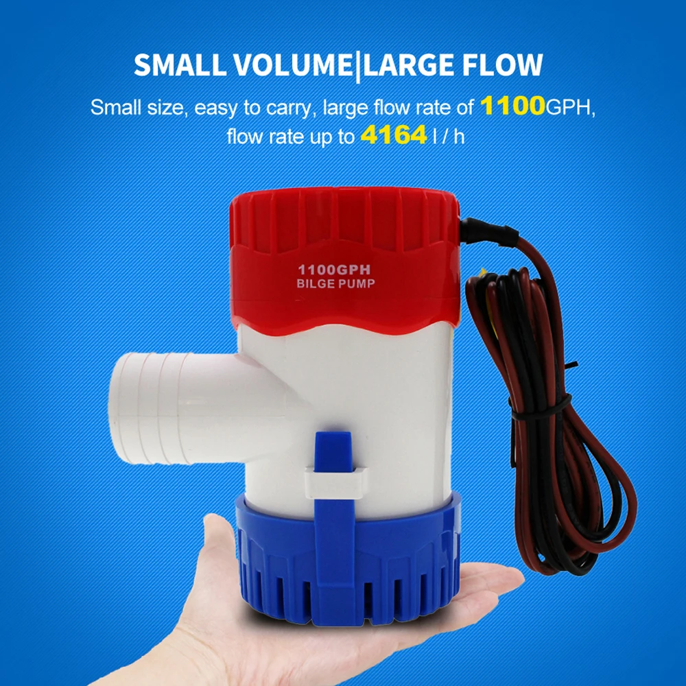 12V 24V 220V 60L/min 1100GPH Bilge Pump Mini Boat Pumps 12 V Submersible Kayak Rule Water 24 Volt Garden Rinse Car Wash Bath