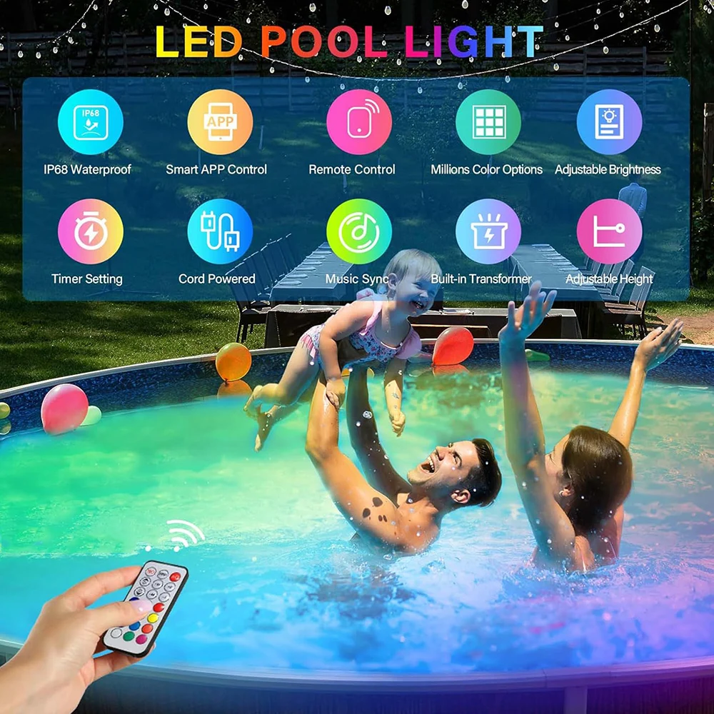 Погружной светодиодный подводный светильник 20 Вт RGB с регулируемой яркостью