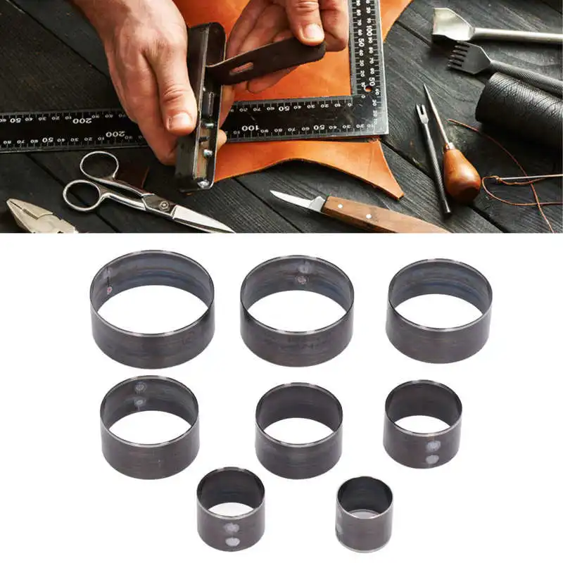 

8Pcs Round Cutting Punching Die Alloy Steel Deform Prevention Leather Punching Tools 25-60mm