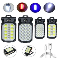led rechargeable emergency work light portable cob flashlight waterproof camping lantern magnetic spotlight with power display