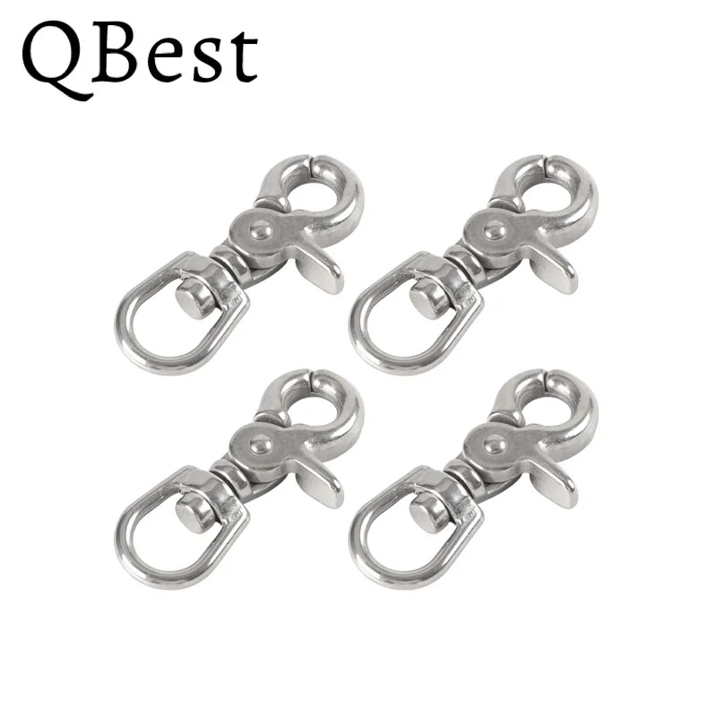 

4pcs 316 Stainless steel Webbing Bag Trigger Swivel Lobster Clasps Clips Snap Hooks Weave Paracord Lanyard Buckles