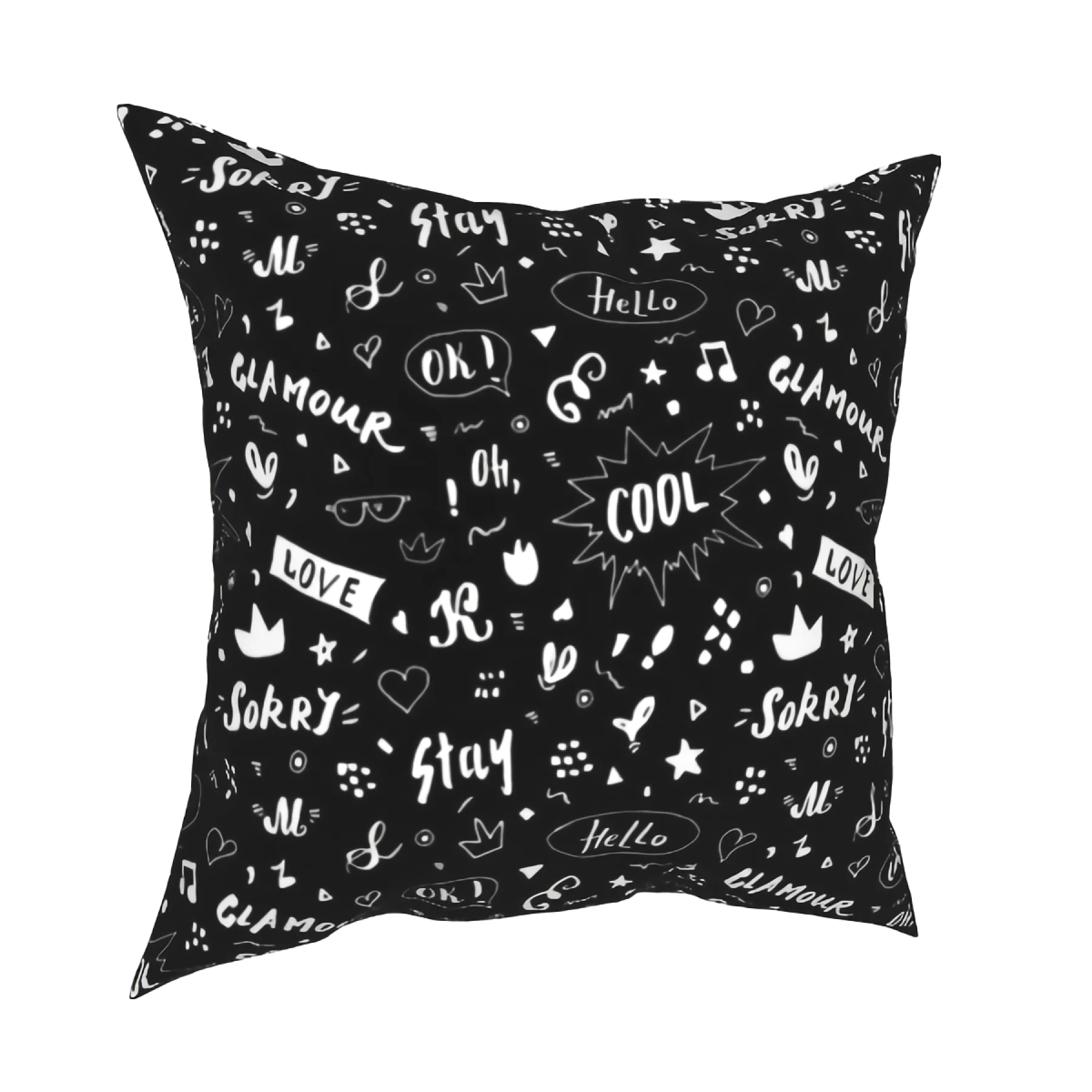 

Doodle Pattern Throw Pillow Cover 18"X18" Decorative Pillowcase Covers for Sofa Couch Indoor Outdoor