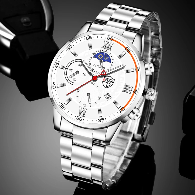 

Fashion Mens Luxury Stainless Steel Watches Men Business Quartz Wrist Watch Man Sports Casual Leather Watch relogio masculino