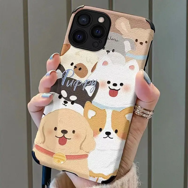 

DMAWMJ Cartoon animals cat dog bear rabbit phone case for iphone 14 pro max 11 12 13 mini back cover for iphone xr xs x 7 8 plus
