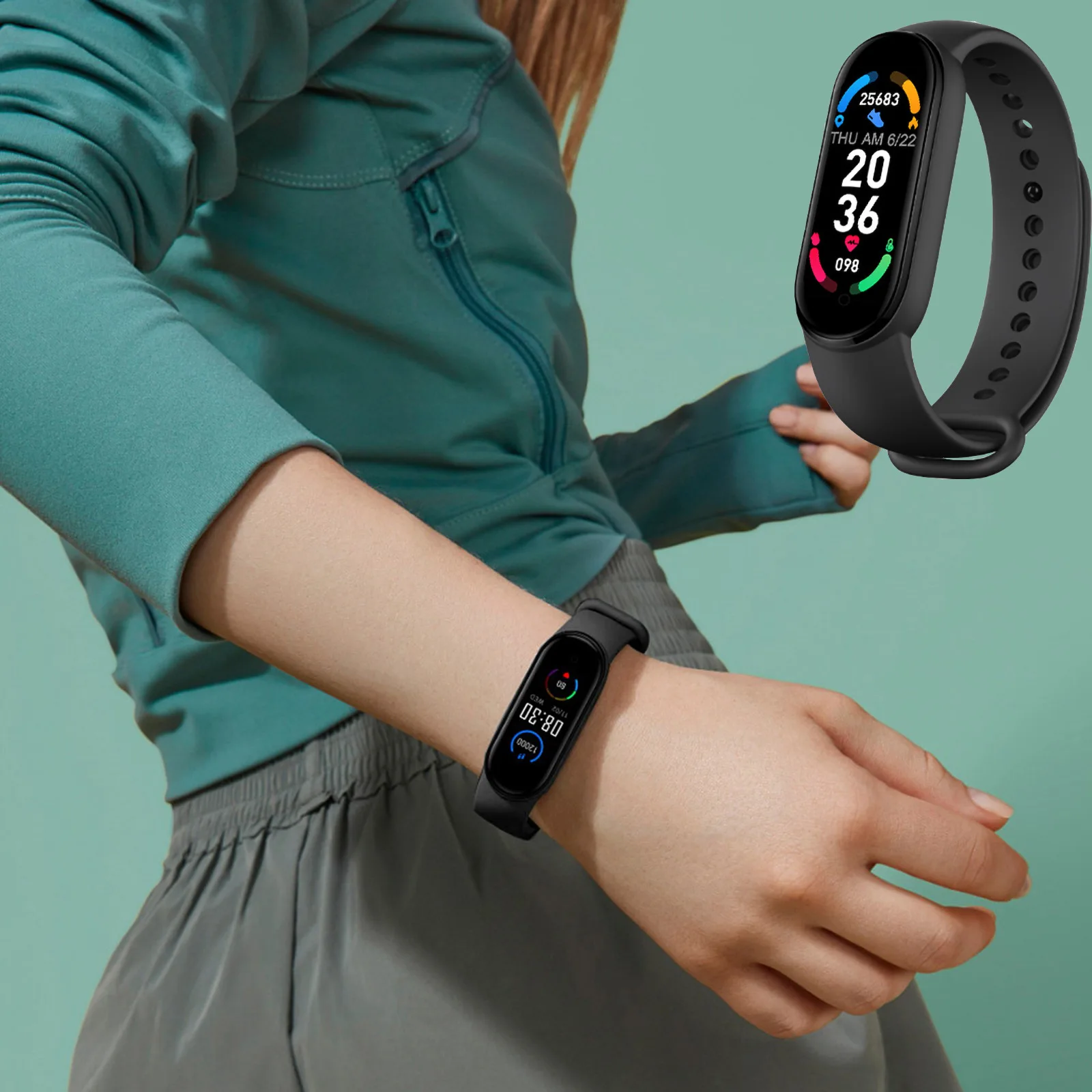 

Wristband Smart Bracelet Sports Bluetooth Electronic Bracelet Heart Rate Blood Pressure Blood Monitoring Women Men Wristband
