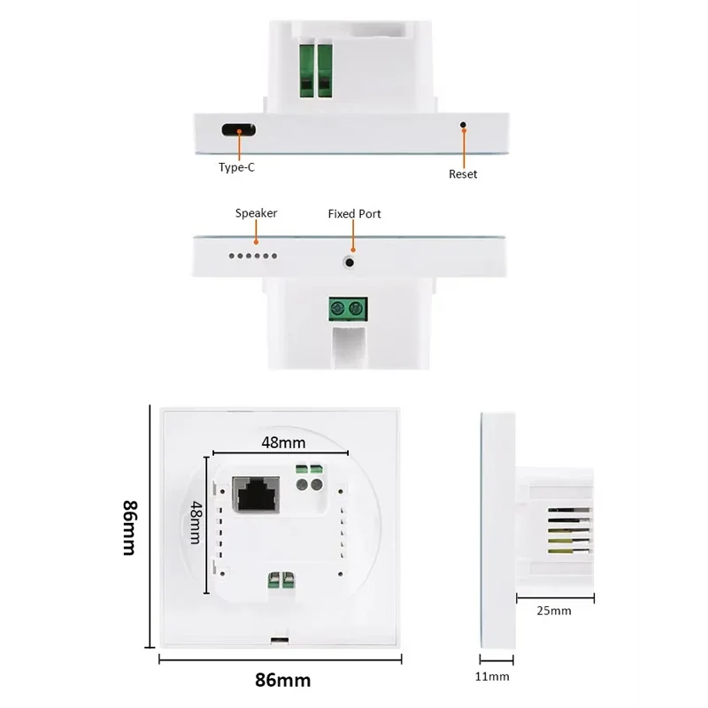 Фото 2025 Новый 4-дюймовый планшет POE Панель управления Smart Home Android 11 OS Сенсорный экран Планшет для настенного крепления RS485 для 86 Настенное крепление Коробка №3