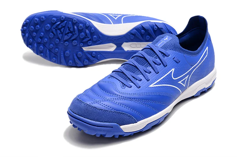 Original Mizuno Creation MORELIA NEO Knitting TF Men's Sports Shoes Mizuno Outdoor Sneakers Blue Color Size Eur 40-45