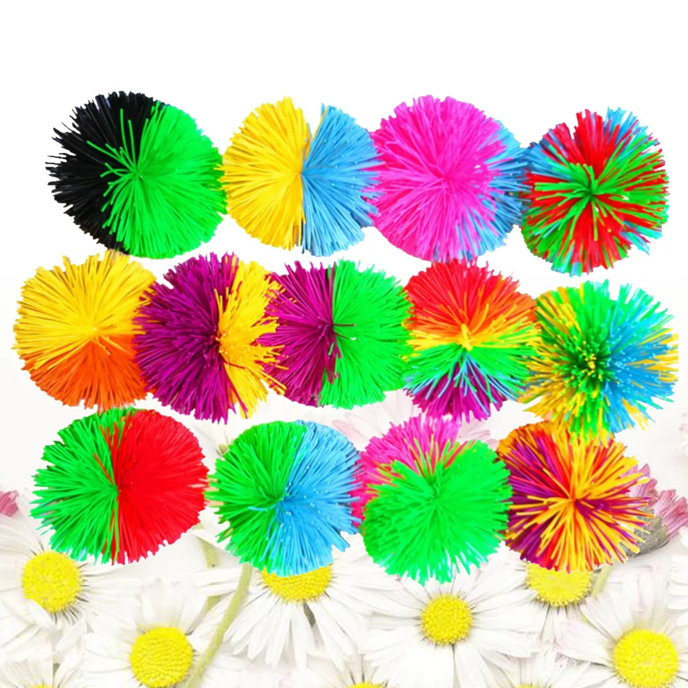 

Koosh Sensory Stress Bouncing Fluffy Colorful Bouncy Stringy Fidgets Kids Bulk Rainbow Toddlers Silicone Office